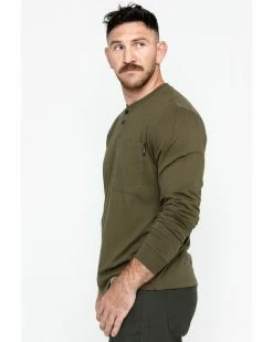 Hawx Men's Olive Pocket Henley Work Shirt - Big  -Hawx Shop 2000284090 341 P5