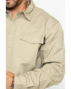 Hawx Men's Khaki Twill Snap Long Sleeve Western Work Shirt - Big Beige/khaki 11 Hawx Men's Khaki Twill Snap Long Sleeve Western Work Shirt - Big Beige/khaki -Hawx Shop 2000284091 250 P3