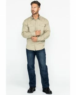 Hawx Men's Khaki Twill Snap Long Sleeve Western Work Shirt - Big Beige/khaki 14 Hawx Men's Khaki Twill Snap Long Sleeve Western Work Shirt - Big Beige/khaki -Hawx Shop 2000284091 250 P6