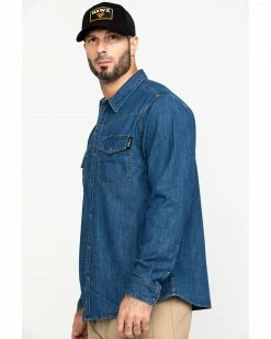 Hawx Men's Stonewashed Denim Snap Western Long Sleeve Work Shirt - Tall Blue 11 Hawx Men's Stonewashed Denim Snap Western Long Sleeve Work Shirt - Tall Blue -Hawx Shop 2000284093 400 P3