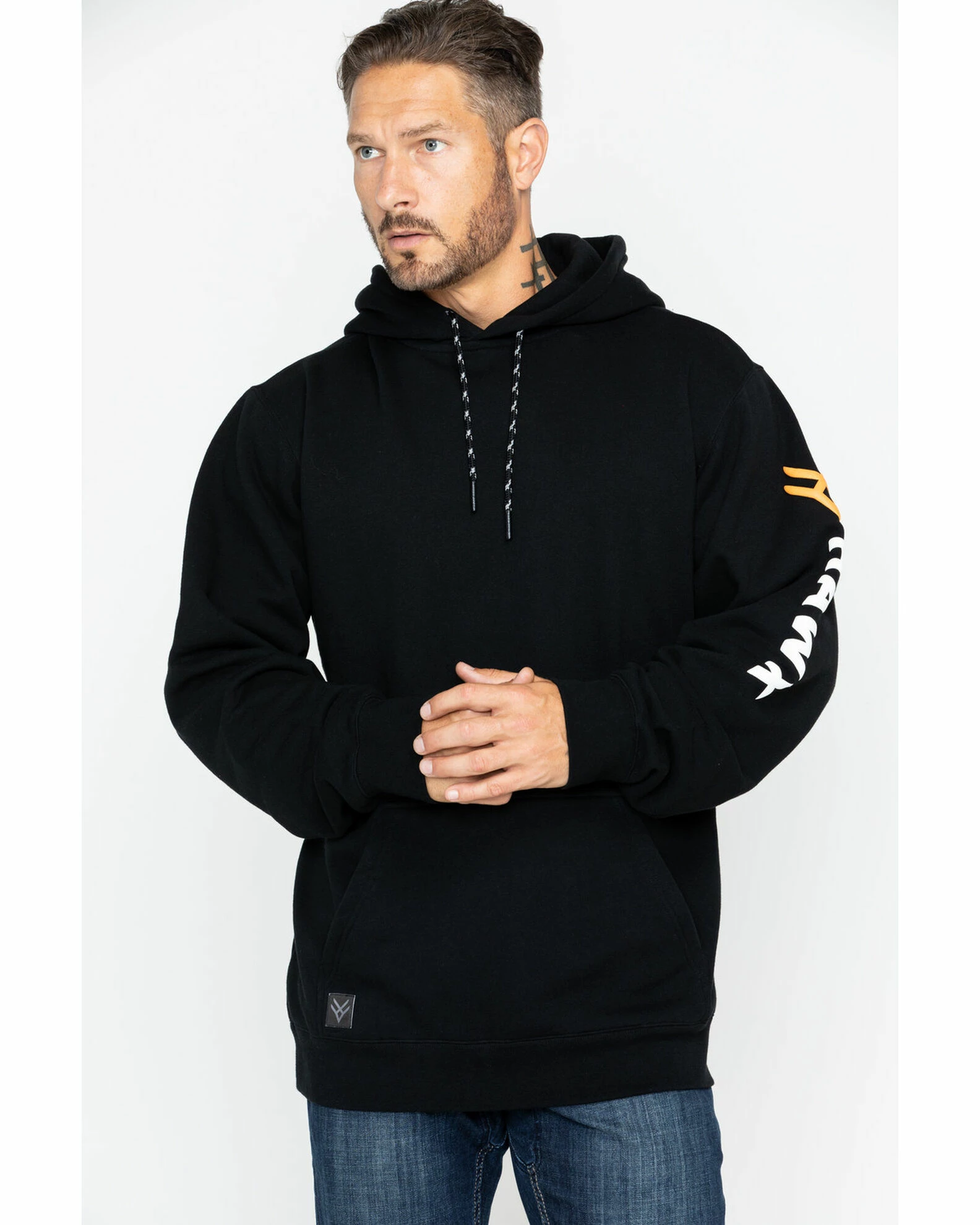 Hawx Men's Black Logo Sleeve Hooded Work Sweatshirt - Tall 3 Hawx Men's Black Logo Sleeve Hooded Work Sweatshirt - Tall