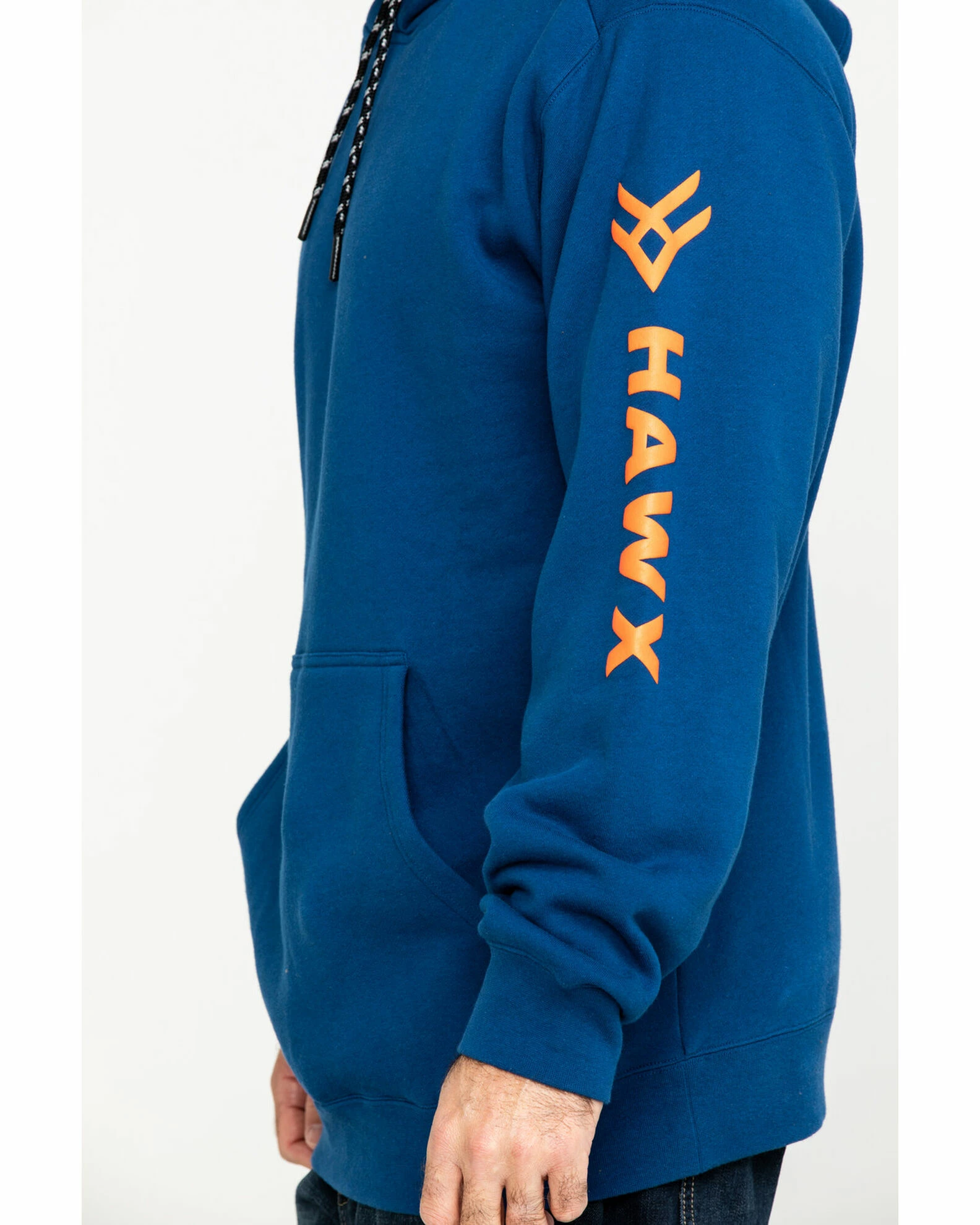 Hawx® Men's Logo Sleeve Performance Fleece Hooded Work Sweatshirt - Big & Tall Blue 6 Hawx® Men's Logo Sleeve Performance Fleece Hooded Work Sweatshirt - Big & Tall Blue - Image 4