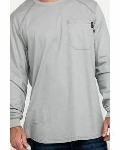 Hawx Men's Grey FR Pocket Long Sleeve Work T-Shirt Silver 12 Hawx Men's Grey FR Pocket Long Sleeve Work T-Shirt Silver -Hawx Shop 2000284562 040 P4
