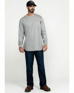 Hawx Men's Grey FR Pocket Long Sleeve Work T-Shirt - Big  -Hawx Shop 2000284563 040 P6