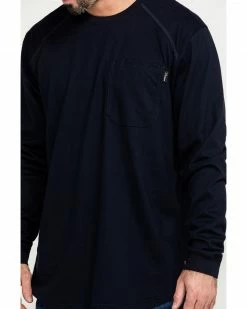 Hawx Men's Navy FR Pocket Long Sleeve Work T-Shirt - Big  -Hawx Shop 2000284569 410 P4
