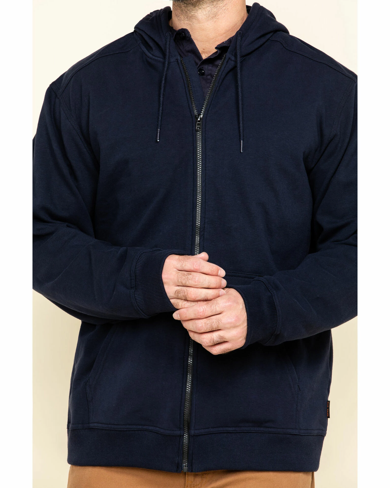 Hawx Men's FR Zip Up Fleece Work Hoodie - Tall Navy 6 Hawx Men's FR Zip Up Fleece Work Hoodie - Tall Navy - Image 4
