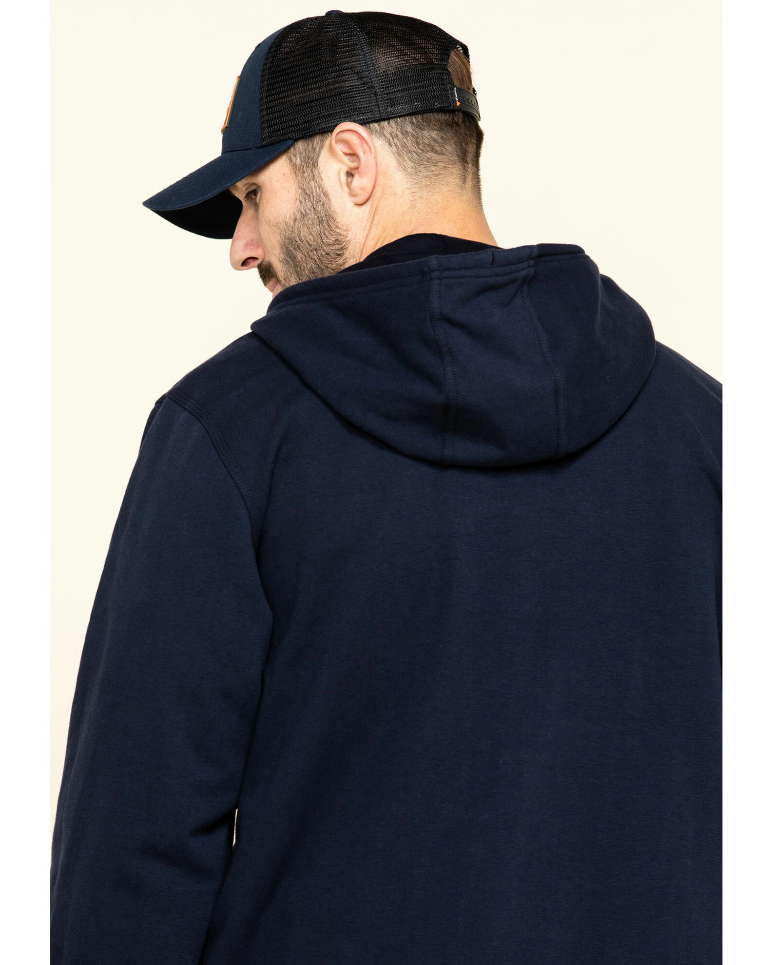 Hawx Men's FR Zip Up Fleece Work Hoodie - Tall Navy 7 Hawx Men's FR Zip Up Fleece Work Hoodie - Tall Navy - Image 5