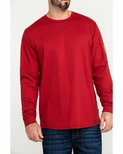 Hawx Men's Red FR Logo Long Sleeve Work T-Shirt - Tall  -Hawx Shop 2000284584 600 P4