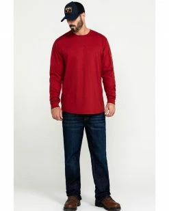 Hawx Men's Red FR Logo Long Sleeve Work T-Shirt - Tall  -Hawx Shop 2000284584 600 P6