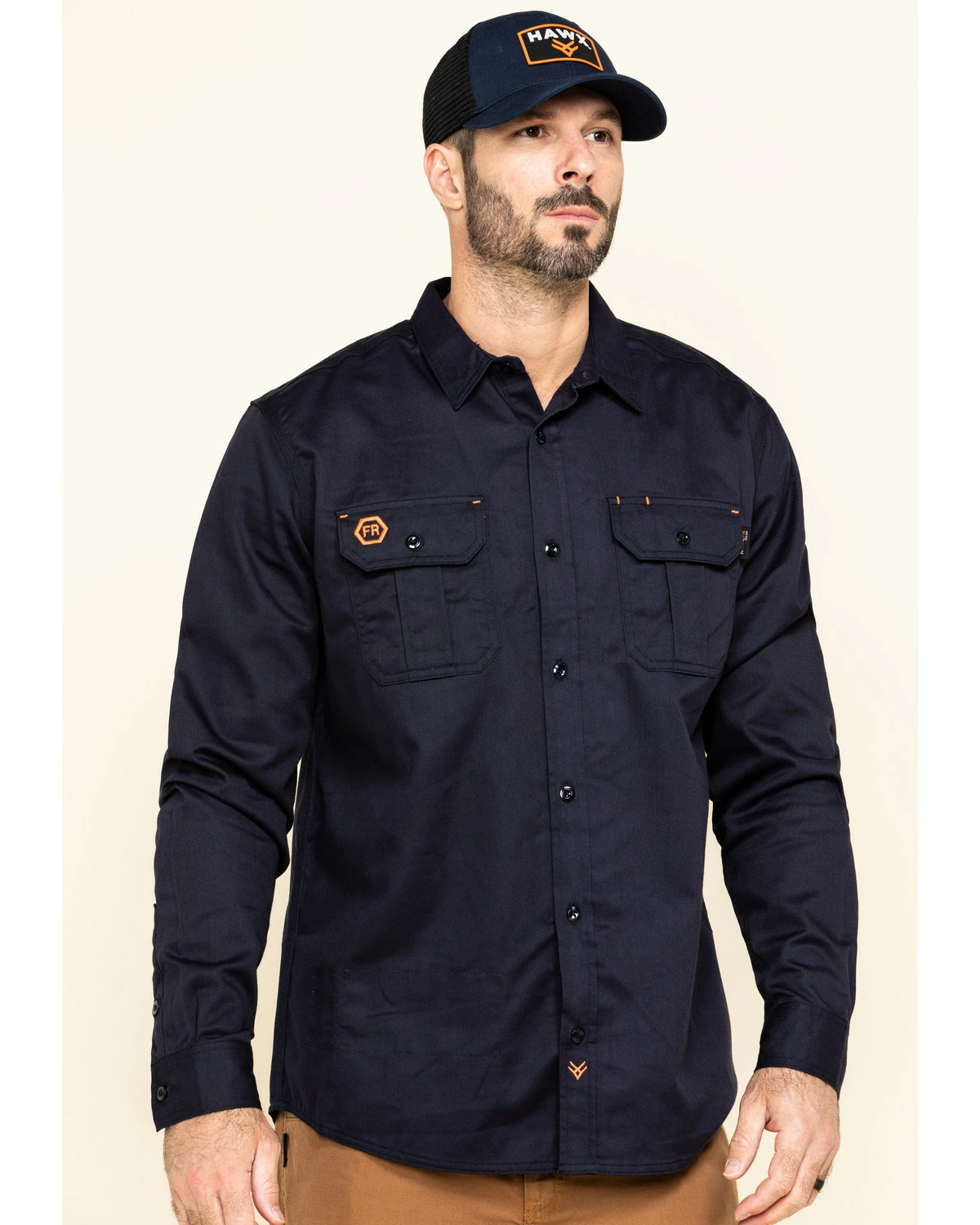Hawx Men's Navy FR Long Sleeve Woven Work Shirt - Tall 9 Hawx Men's Navy FR Long Sleeve Woven Work Shirt - Tall - Image 7