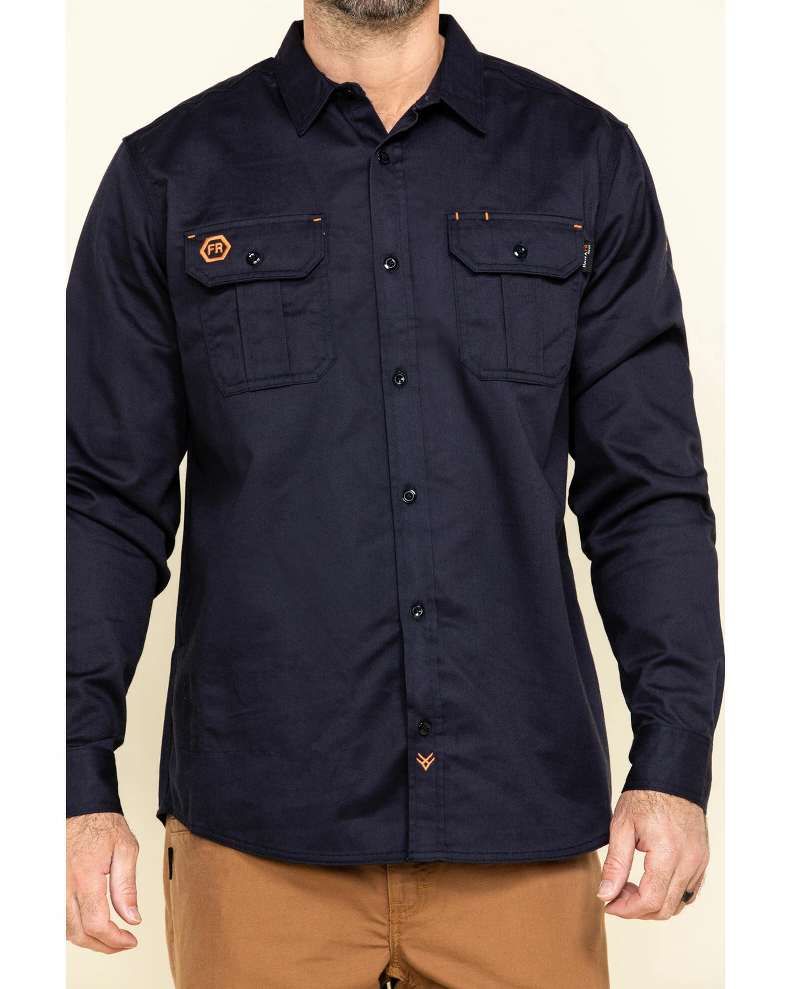 Hawx Men's Navy FR Long Sleeve Woven Work Shirt - Tall 6 Hawx Men's Navy FR Long Sleeve Woven Work Shirt - Tall - Image 4