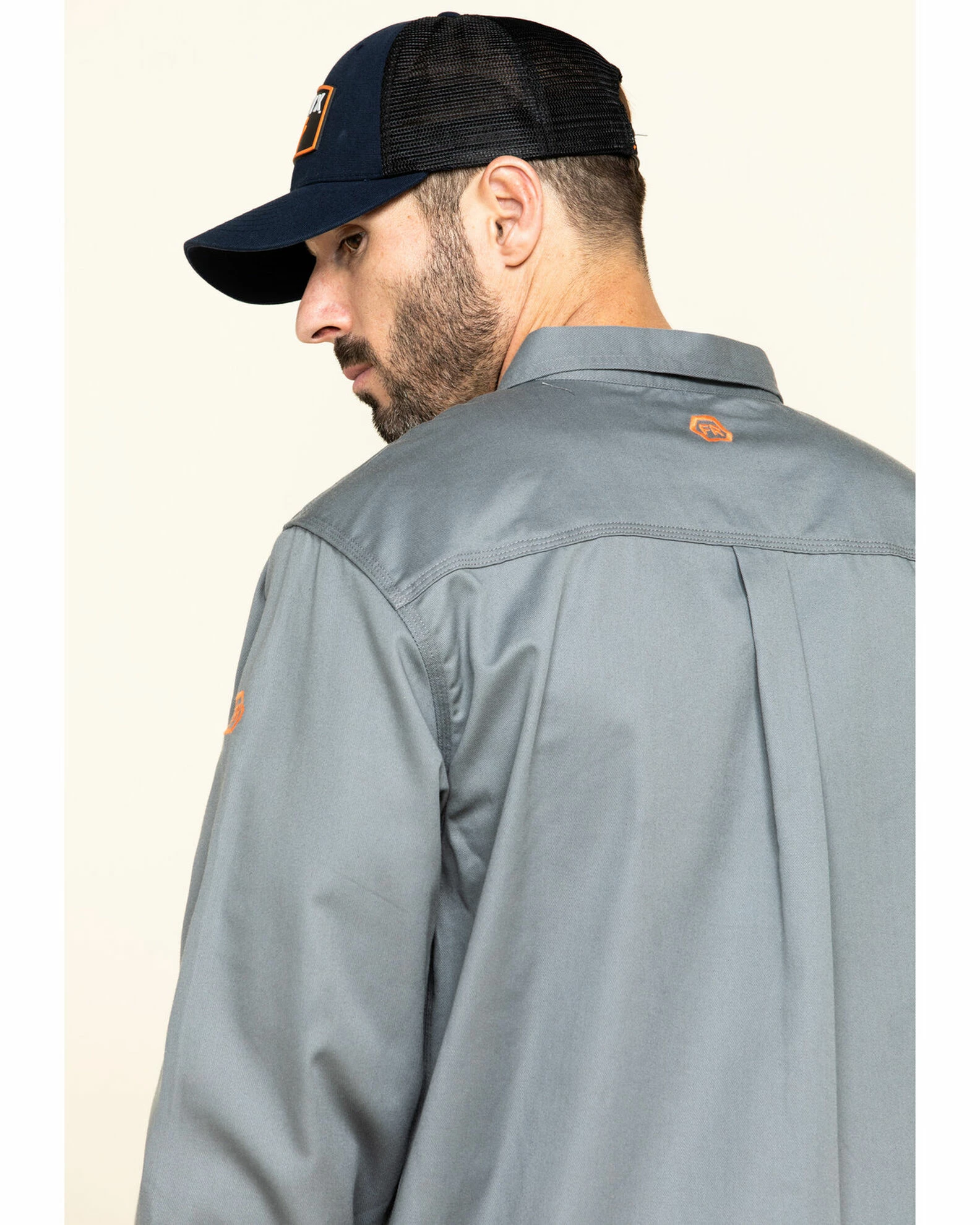 Hawx Men's Grey FR Long Sleeve Woven Work Shirt 7 Hawx Men's Grey FR Long Sleeve Woven Work Shirt - Image 5