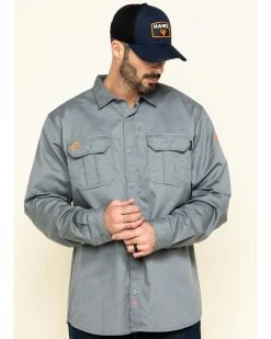 Hawx Men's Grey FR Long Sleeve Work Shirt - Big