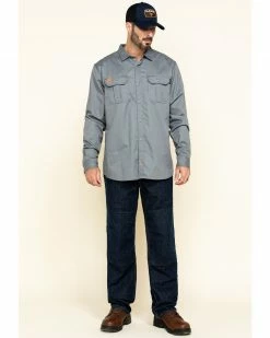Hawx Men's Grey FR Long Sleeve Work Shirt - Big  -Hawx Shop 2000284661 040 P6