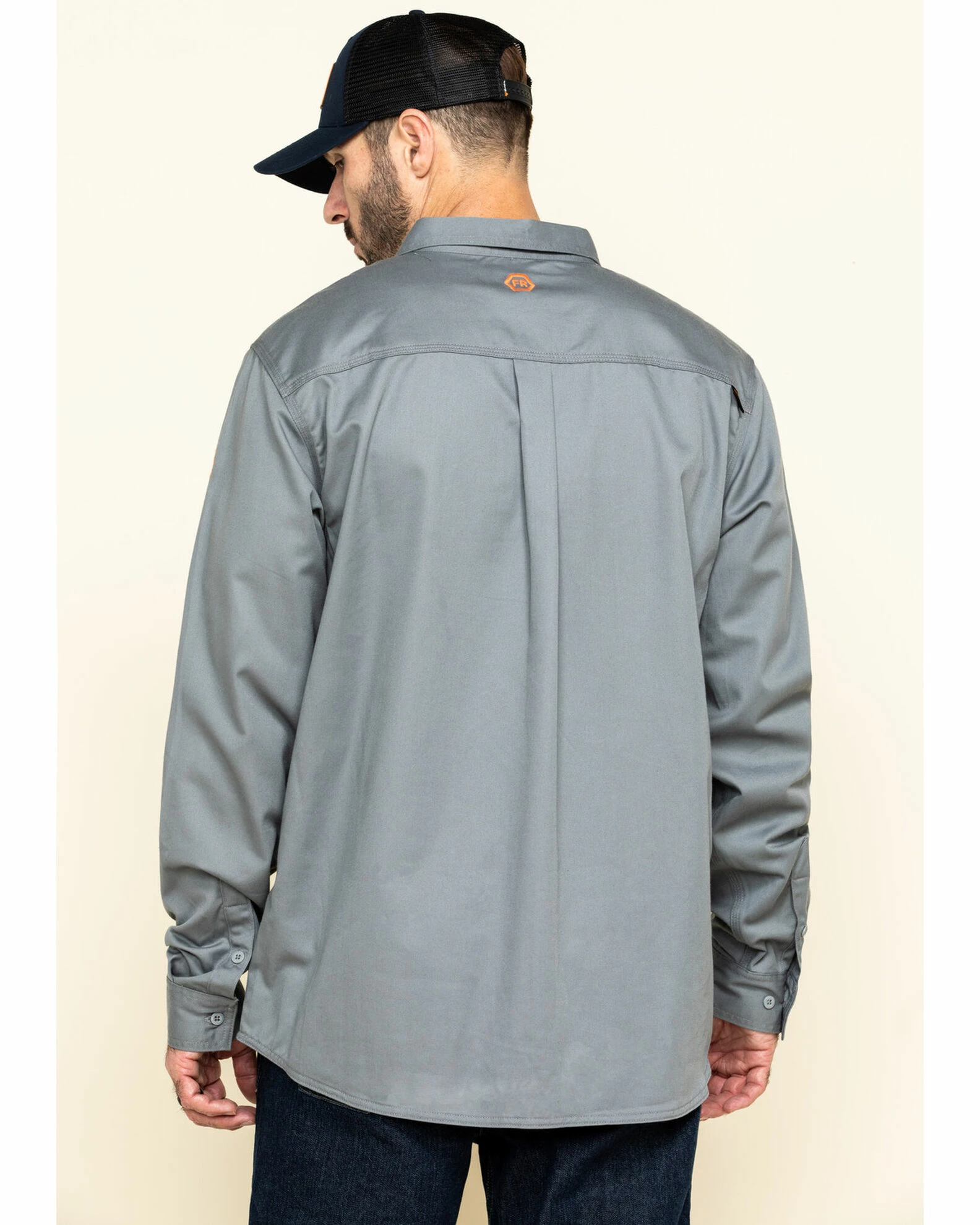 Hawx Men's Grey FR Long Sleeve Woven Work Shirt - Tall 4 Hawx Men's Grey FR Long Sleeve Woven Work Shirt - Tall - Image 2
