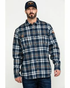 Hawx Men's Blue FR Plaid Long Sleeve Woven Work Shirt 15 Hawx Men's Blue FR Plaid Long Sleeve Woven Work Shirt -Hawx Shop 2000284664 400 P1 1
