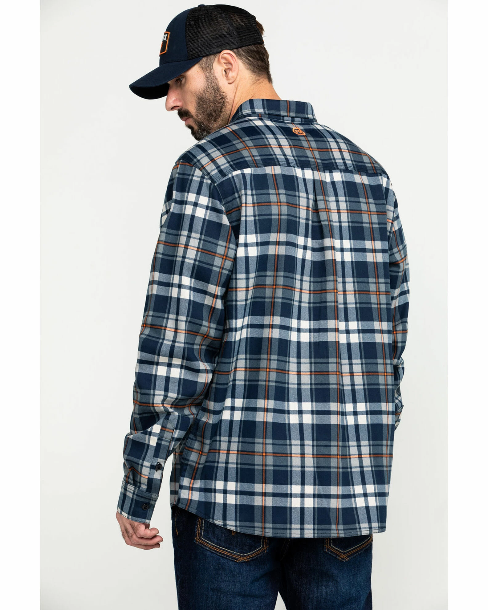 Hawx Men's Blue FR Plaid Long Sleeve Woven Work Shirt 4 Hawx Men's Blue FR Plaid Long Sleeve Woven Work Shirt - Image 2