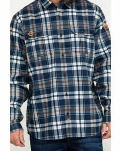 Hawx Men's Blue FR Plaid Long Sleeve Woven Work Shirt 12 Hawx Men's Blue FR Plaid Long Sleeve Woven Work Shirt -Hawx Shop 2000284664 400 P4
