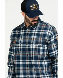 Hawx Men's Blue FR Plaid Long Sleeve Woven Work Shirt 13 Hawx Men's Blue FR Plaid Long Sleeve Woven Work Shirt -Hawx Shop 2000284664 400 P5
