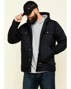 Hawx Cody James Men's FR Hooded Duck Work Jacket - Tall  Black