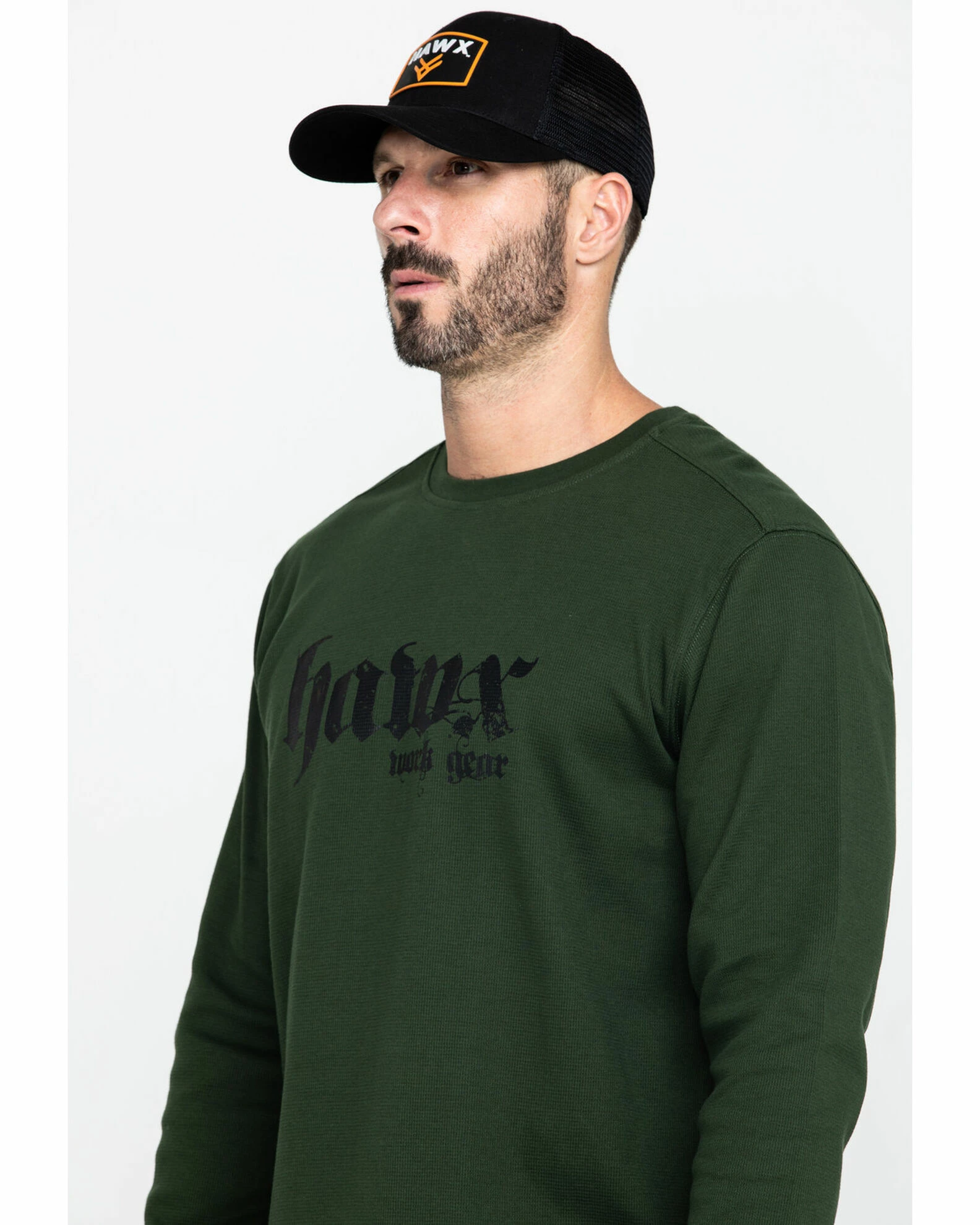 Hawx Men's Green Graphic Thermal Long Sleeve Work T-Shirt 7 Hawx Men's Green Graphic Thermal Long Sleeve Work T-Shirt - Image 5
