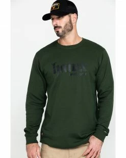 Hawx Men's Green Graphic Thermal Long Sleeve Work T-Shirt - Tall