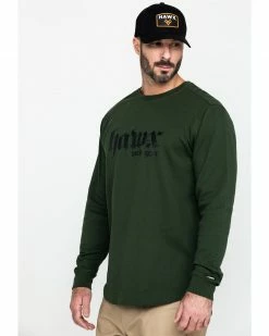Hawx Men's Green Graphic Thermal Long Sleeve Work T-Shirt - Tall  -Hawx Shop 2000291199 300 P3