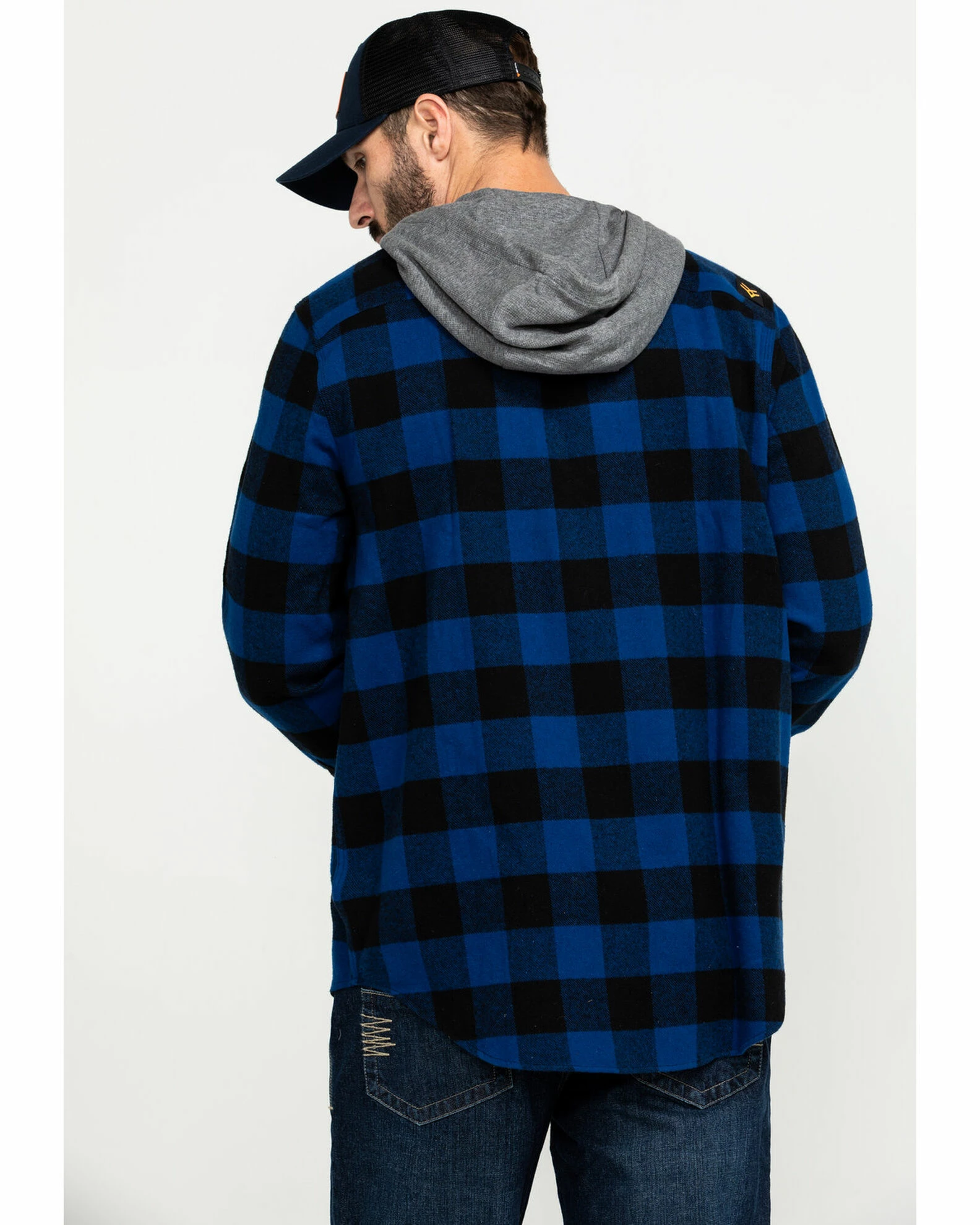 Hawx Men's Monteta Plaid Hooded Long Sleeve Shirt Work Jacket Blue 4 Hawx Men's Monteta Plaid Hooded Long Sleeve Shirt Work Jacket Blue - Image 2