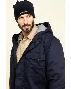 Hawx Men's Navy FR Duck Hooded Storm-Flap Work Jacket - Big 13 Hawx Men's Navy FR Duck Hooded Storm-Flap Work Jacket - Big -Hawx Shop 2000291231 410 P5