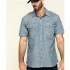 Hawx Men's Rancho Chambray Solid Short Sleeve Work Shirt - Tall  Blue -Hawx Shop 2000297039 400 P1