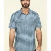 Hawx Men's Skyhawk Indigo Plaid Short Sleeve Work Shirt - Tall  -Hawx Shop 2000297043 402 P1