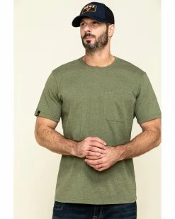 Hawx Men's Olive Solid Pocket Short Sleeve Work T-Shirt  -Hawx Shop 2000297044 341 P1 1