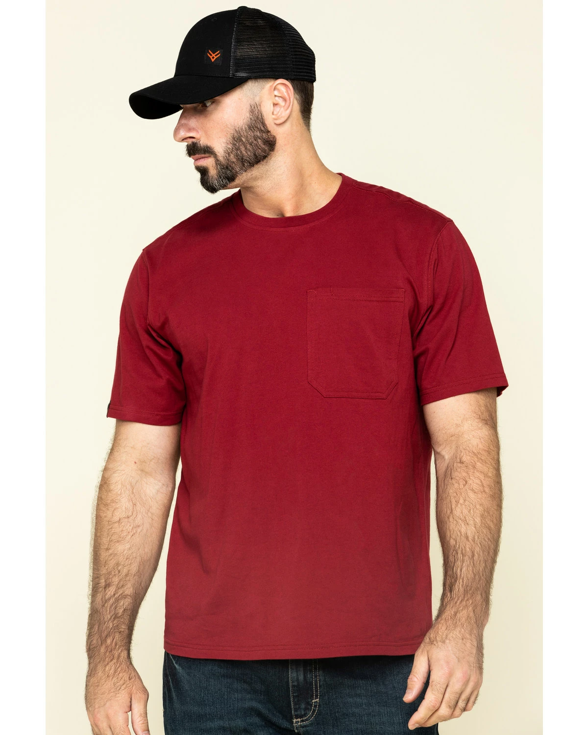 Hawx Men's Red Solid Pocket Short Sleeve Work T-Shirt 9 Hawx Men's Red Solid Pocket Short Sleeve Work T-Shirt - Image 7