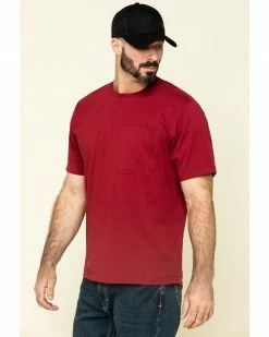 Hawx Men's Red Solid Pocket Short Sleeve Work T-Shirt - Big  -Hawx Shop 2000297048 600 P3