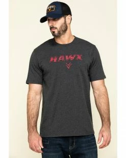 Hawx Men's Grey Back Logo Graphic Work T-Shirt  Charcoal -Hawx Shop 2000297061 022 P1 1