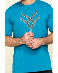 Hawx Men's Teal Fractal Camo Logo Graphic Work T-Shirt 12 Hawx Men's Teal Fractal Camo Logo Graphic Work T-Shirt -Hawx Shop 2000297062 442 P4