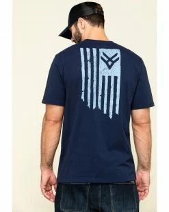 Hawx Men's Navy Vertical Flag Logo Graphic Work T-Shirt 9 Hawx Men's Navy Vertical Flag Logo Graphic Work T-Shirt -Hawx Shop 2000297063 410 P2