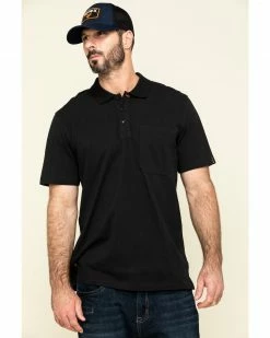 Hawx Men's Black Miller Pique Short Sleeve Work Polo Shirt - Big 
