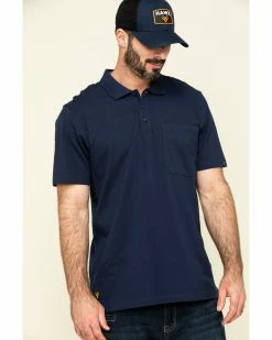 Hawx Men's Navy Miller Pique Short Sleeve Work Polo ShirtÂ