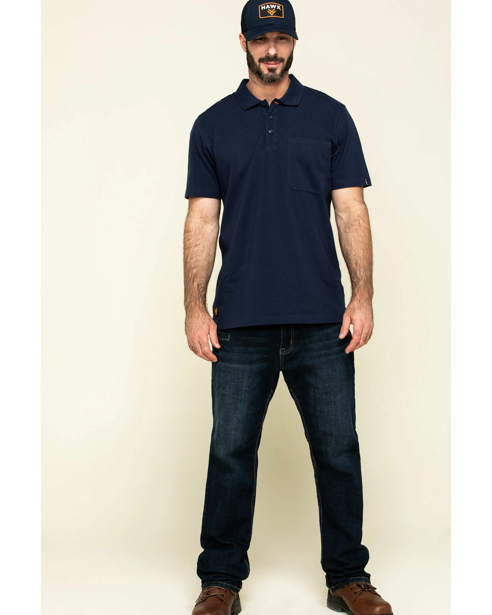 Hawx Men's Navy Miller Pique Short Sleeve Work Polo Shirt 8 Hawx Men's Navy Miller Pique Short Sleeve Work Polo Shirt - Image 6