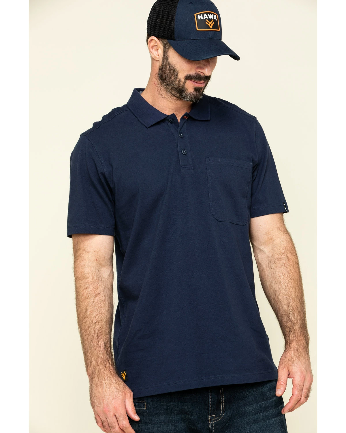 Hawx Men's Navy Miller Pique Short Sleeve Work Polo Shirt - Tall 9 Hawx Men's Navy Miller Pique Short Sleeve Work Polo Shirt - Tall - Image 7