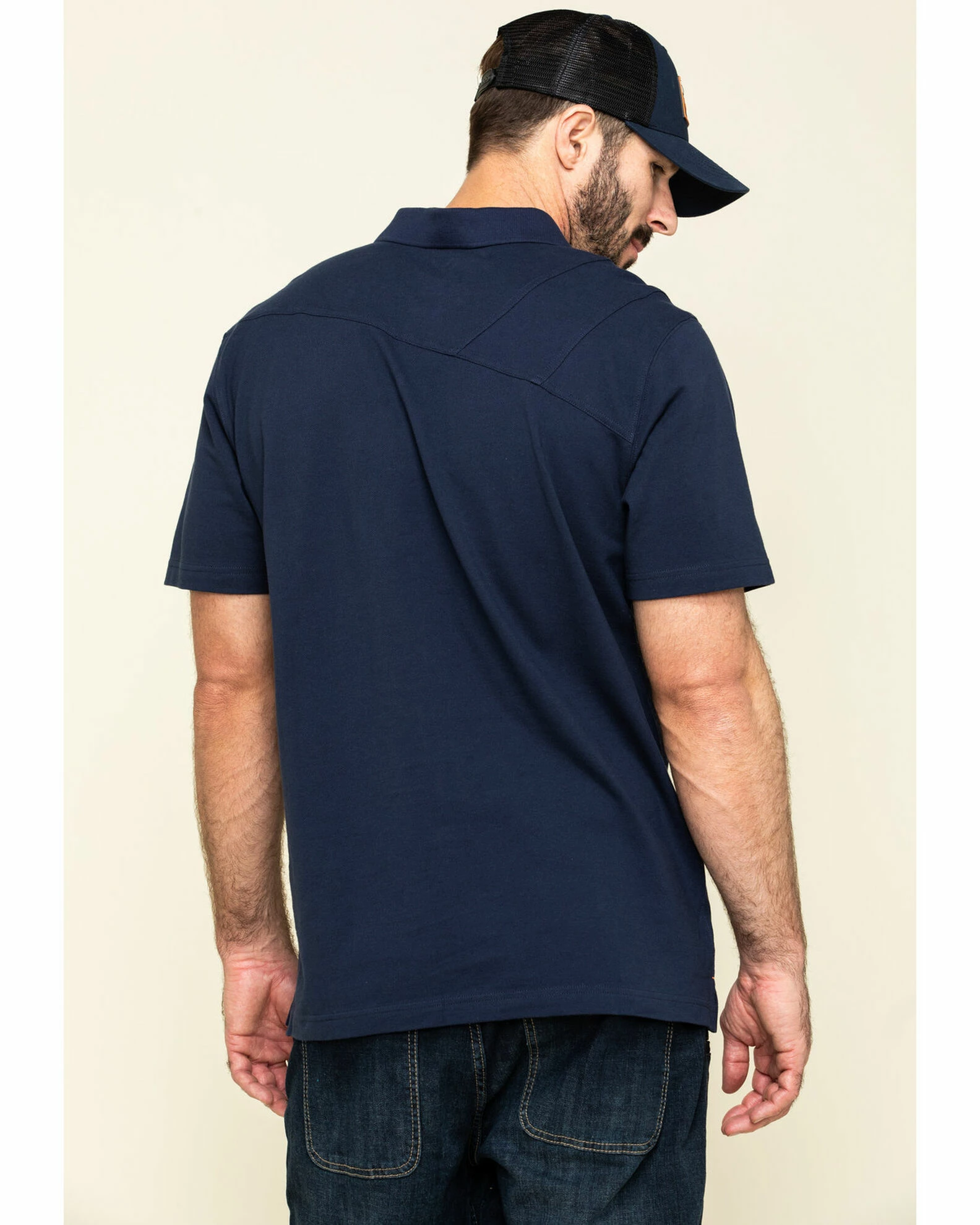 Hawx Men's Navy Miller Pique Short Sleeve Work Polo Shirt - Tall 4 Hawx Men's Navy Miller Pique Short Sleeve Work Polo Shirt - Tall - Image 2