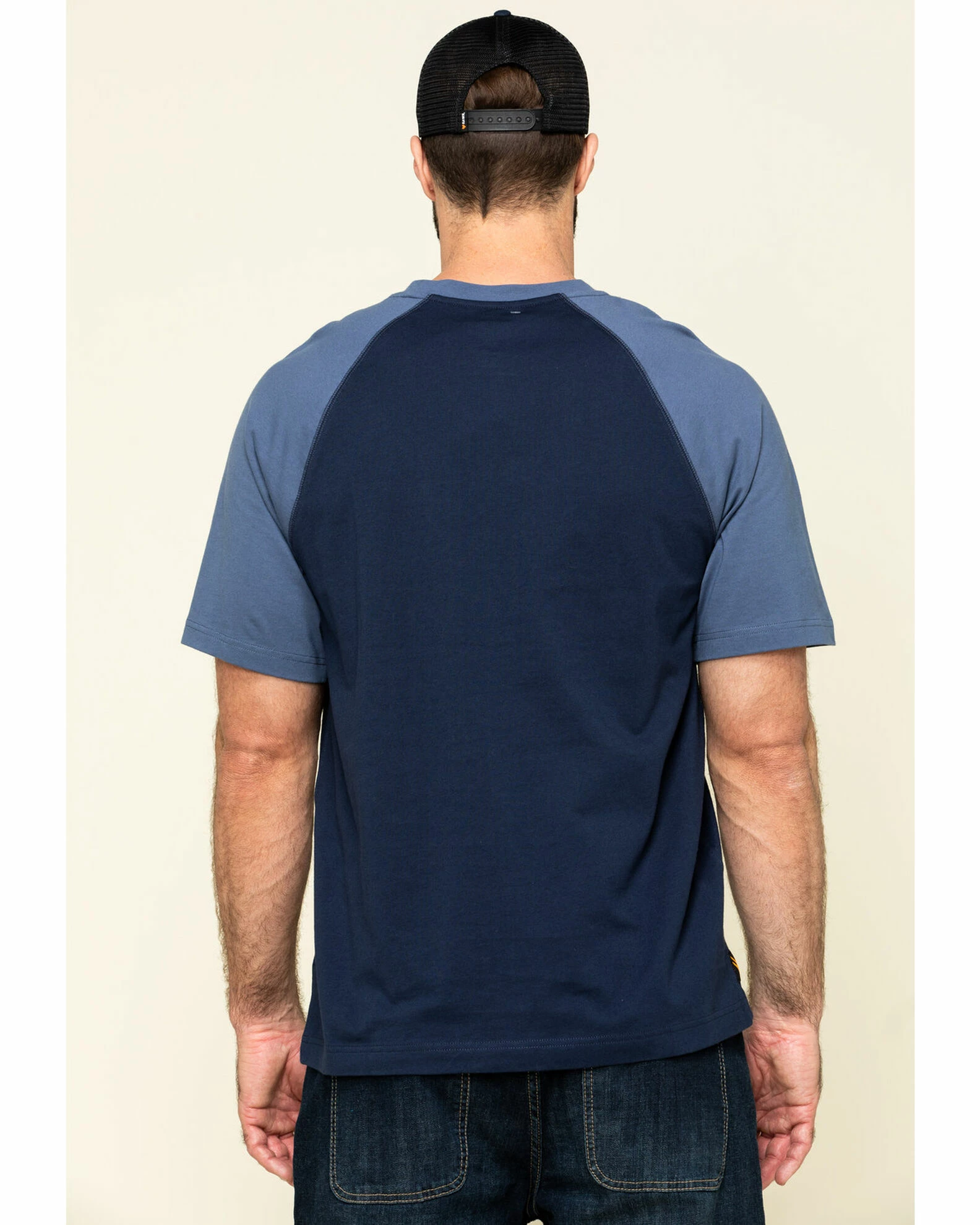 Hawx Men's Navy Midland Short Sleeve Baseball Work T-Shirt 4 Hawx Men's Navy Midland Short Sleeve Baseball Work T-Shirt - Image 2