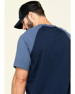 Hawx Men's Navy Midland Short Sleeve Baseball Work T-Shirt - Big 13 Hawx Men's Navy Midland Short Sleeve Baseball Work T-Shirt - Big -Hawx Shop 2000306737 410 P5