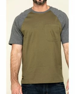 Hawx Men's Olive Midland Short Sleeve Baseball Work T-Shirt 12 Hawx Men's Olive Midland Short Sleeve Baseball Work T-Shirt -Hawx Shop 2000306739 341 P4