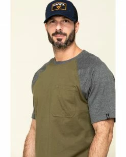 Hawx Men's Olive Midland Short Sleeve Baseball Work T-Shirt 13 Hawx Men's Olive Midland Short Sleeve Baseball Work T-Shirt -Hawx Shop 2000306739 341 P5