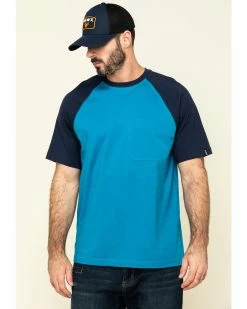 Hawx Men's Teal Midland Short Sleeve Baseball Work T-ShirtÂ
