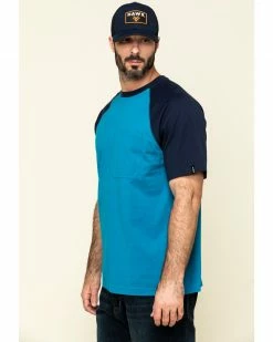 Hawx Men's Teal Midland Short Sleeve Baseball Work T-Shirt  -Hawx Shop 2000306743 442 P3
