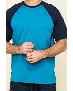 Hawx Men's Teal Midland Short Sleeve Baseball Work T-Shirt  -Hawx Shop 2000306743 442 P4
