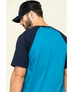 Hawx Men's Teal Midland Short Sleeve Baseball Work T-Shirt  -Hawx Shop 2000306743 442 P5